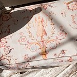 Мягкая банкетка из массива бука серая с растительным орнаментом Raffael Grey Floral Banquette варинант исполнения - 2 | Loft Concept в Новосибирске