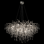 Люстра подвесная с прозрачными стеклянными подвесками в форме капель Диаметр 100 см Droplet Chandelier варинант исполнения - 15 | Loft Concept в Новосибирске