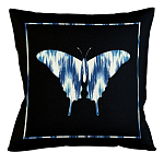 Подушка декоративная бабочка с синим узором Ikat Pattern варинант исполнения - 1 | Loft Concept в Новосибирске