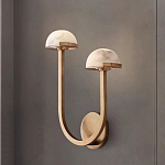 Бра с 2-мя мраморными плафонами на латунном корпусе Light Warm Light варинант исполнения - 3 | Loft Concept в Новосибирске