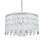 Люстра круглая с хрустальными подвесками на серебряном каркасе Roul Crystal Light варинант исполнения - 6 | Loft Concept в Новосибирске