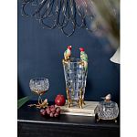 Ваза из прозрачного стекла с бронзовыми ножками и фигурками попугаев Eden Garden porcelain and bronze варинант исполнения - 2 | Loft Concept в Новосибирске