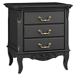 Тумба прикроватная черная из массива бука в стиле прованс Black Provence варинант исполнения - 2 | Loft Concept в Новосибирске