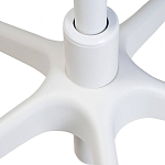 Стул с мягкой синей обивкой из велюра и подъемно-поворотным механизмом на белых колесиках Harper Blue and White варинант исполнения - 6 | Loft Concept в Новосибирске