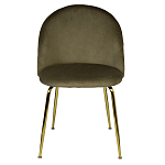Стул велюровый хаки на золотистых металлических ножках Vendramin Chair варинант исполнения - 1 | Loft Concept в Новосибирске