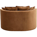 Кушетка круглая с обивкой из велюра коричневая Milky Brown Chair варинант исполнения - 4 | Loft Concept в Новосибирске