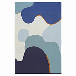 Плед из хлопка синего цвета с абстрактным принтом Elysian Flow Ocean варинант исполнения - 1 | Loft Concept в Новосибирске