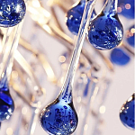 Люстра с синими стеклянными подвесками в форме капель FAIRYTREE Light варинант исполнения - 4 | Loft Concept в Новосибирске