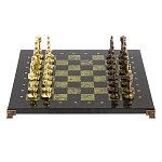 Шахматы Ренессанс из бронзы с доской из натурального камня Змеевик Decorative Thematic Chess варинант исполнения - 1 | Loft Concept в Новосибирске