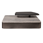 Столик журнальный квадратный  с полкой Sculptural Marble Accent с мрамором  варинант исполнения - 1 | Loft Concept в Новосибирске