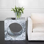 Дизайнерский журнальный стол квадратной формы с круглой нишей Guxawar варинант исполнения - 1 | Loft Concept в Новосибирске