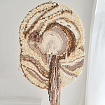 Овальный Современный Гобелен Абстракция в бежевых тонах Shallow варинант исполнения - 1 | Loft Concept в Новосибирске