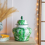 Ваза с зелёными листьями и крышкой Vase Green Leaves варинант исполнения - 3 | Loft Concept в Новосибирске