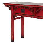 Деревянная консоль в китайском стиле с 2-мя ящиками с резным декором красная Yan Chinese Console Table варинант исполнения - 4 | Loft Concept в Новосибирске