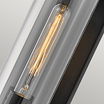 Настенный фонарь в индустриальном стиле с вытянутым цилиндрическим плафоном из прозрачного стекла и черным корпусом Hinkley варинант исполнения - 1 | Loft Concept в Новосибирске