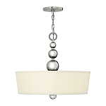 Люстра подвесная с белым тканевым цилиндрическим абажуром и декоративными шарами Hinkley варинант исполнения - 2 | Loft Concept в Новосибирске