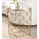 Приставной стол золотой с зеркальной столешницей Golden Symphony варинант исполнения - 2 | Loft Concept в Новосибирске