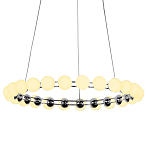 Люстра светодиодная кольцевая с круглыми плафонами белого цвета PEARLS Suspension 48 варинант исполнения - 1 | Loft Concept в Новосибирске