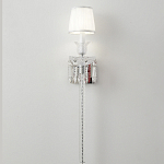 Бра с белым текстильным абажуром и хрустальными подвесками с декоративной кисточкой Lustre Reverie варинант исполнения - 6 | Loft Concept в Новосибирске