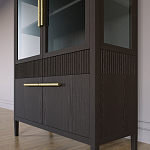 Витрина Primo со стеклянными фасадами и буфетом шпон Темный орех варинант исполнения - 7 | Loft Concept в Новосибирске