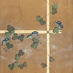 Обои ручная роспись Morning Glory Original colourway on gold metallic silk варинант исполнения - 1 | Loft Concept в Новосибирске