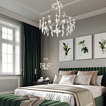 Люстра подвесная из металла с хрустальными подвесками прозрачного цвета Quasar 41 варинант исполнения - 13 | Loft Concept в Новосибирске