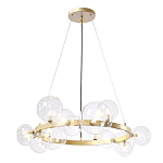 Люстра круглая подвесная с 15-ю прозрачными шарообразными плафонами из стекла Iona chandelier варинант исполнения - 1 | Loft Concept в Новосибирске