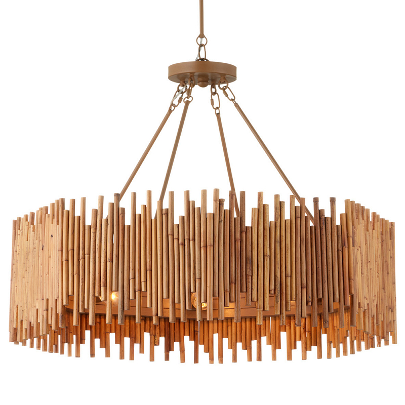 Люстра с абажуром из ротанга Wicker Furniture Бежевый в Новосибирске | Loft Concept 