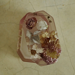 Шкатулка из эпоксидной смолы с цветами розовая Epoxy Resin Flowers Box Pink варинант исполнения - 2 | Loft Concept в Новосибирске