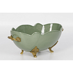 Чаша зеленого цвета из фарфора с волнообразным краем Eden Garden porcelain and bronze варинант исполнения - 1 | Loft Concept в Новосибирске