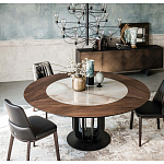 Обеденный стол круглый на чёрном фигурном основании Bosnia dinning table  варинант исполнения - 3 | Loft Concept в Новосибирске