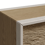 ТВ тумба 2 двери и 2 ящика с подсветкой на рельефном фасаде Warm Industrial варинант исполнения - 7 | Loft Concept в Новосибирске