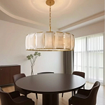 Люстра круглая Д80 см с абажуром из прямоугольных панелей Calling to Shine варинант исполнения - 2 | Loft Concept в Новосибирске