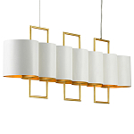 Люстра прямоугольная с белыми цилиндрическими абажурами White Ribbon варинант исполнения - 6 | Loft Concept в Новосибирске