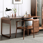 Стол рабочий округлой формы с 3-мя ящиками  Working Moonnut Table варинант исполнения - 8 | Loft Concept в Новосибирске