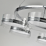 Люстра светодиодная с 8-ю прозрачными плафонами цилиндрической формы из акрила и стекла с пультом для регулировки света Glass Lamp Chromium варинант исполнения - 3 | Loft Concept в Новосибирске