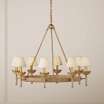 Люстра из кованого железа с отделкой плетеной веревкой и сусальным золотом Parisian Style варинант исполнения - 4 | Loft Concept в Новосибирске