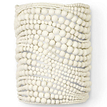 Настенный бра декорированный деревянными белыми круглыми бусинами White Wooden Beads Wall Lamp варинант исполнения - 1 | Loft Concept в Новосибирске