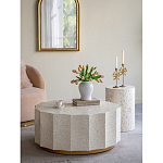 Стол кофейный с отделкой раковинами устриц Coastal Charm варинант исполнения - 4 | Loft Concept в Новосибирске