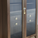 Дизайнерский шкаф витрина Elsa Dreams Walnut с 4-мя ящиками варинант исполнения - 4 | Loft Concept в Новосибирске