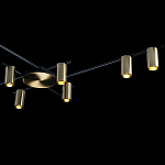 Потолочный светильник с 10-ю цилиндрическими плафонами цвета латунь TRIBES CHANDELIER варинант исполнения - 5 | Loft Concept в Новосибирске