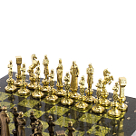 Шахматы Ренессанс из бронзы с доской из натурального камня Змеевик Decorative Thematic Chess варинант исполнения - 3 | Loft Concept в Новосибирске