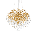 Люстра подвесная с прозрачными стеклянными подвесками в форме капель Диаметр 60 см Droplet Chandelier варинант исполнения - 8 | Loft Concept в Новосибирске