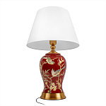 Настольная лампа бордовая с изображением птиц Slip Away варинант исполнения - 3 | Loft Concept в Новосибирске