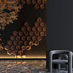 Гипсовая 3D панель с принтографией PM-41 варинант исполнения - 5 | Loft Concept в Новосибирске