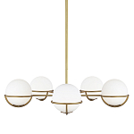 Люстра с 5-ю белыми шарообразными плафонами в сферические каркасах Feiss варинант исполнения - 1 | Loft Concept в Новосибирске