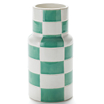 Ваза из фаянса Brighter than the Stars с шахматным принтом бирюзового цвета  варинант исполнения - 1 | Loft Concept в Новосибирске