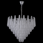 Люстра с подвесками из рифленного стекла в форме капель Textured Glass Chandelier варинант исполнения - 6 | Loft Concept в Новосибирске