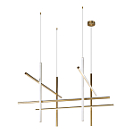 Люстра с 8-ю пересекающимися цилиндрическими плафонами на тонких тросах Trumpet tube варинант исполнения - 2 | Loft Concept в Новосибирске