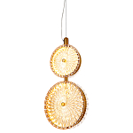  Подвесной светильник с плафонами из рельефного стекла Peony Glass Bronze Two варинант исполнения - 1 | Loft Concept в Новосибирске